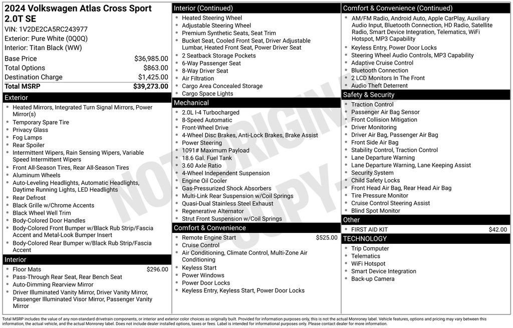 Used 2024 Volkswagen Atlas Cross Sport SE FWD image 10