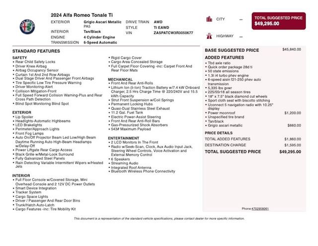Used 2024 Alfa Romeo Tonale Ti AWD/4WD image 4