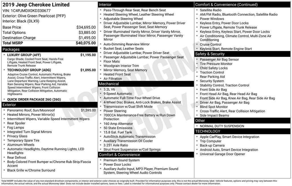 Used 2019 Jeep Cherokee Limited w/ Luxury Group image 10