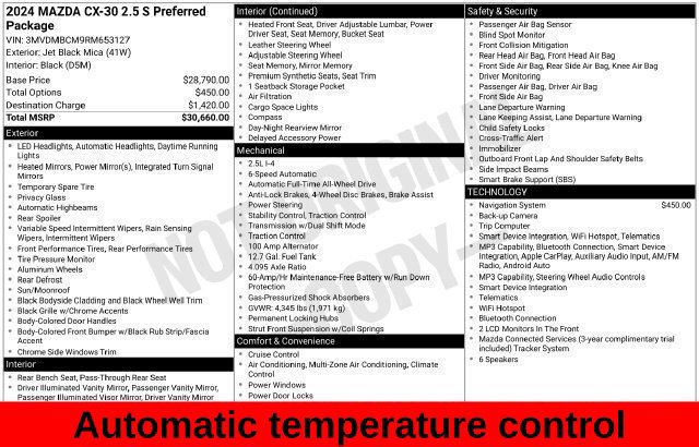 Used 2024 MAZDA CX-30 AWD 2.5 S w/ Preferred Package image 18