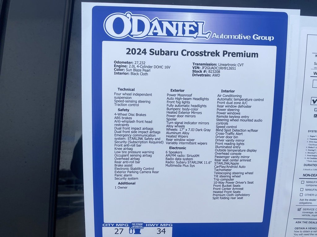 Used 2024 Subaru Crosstrek 2.0i Premium image 31