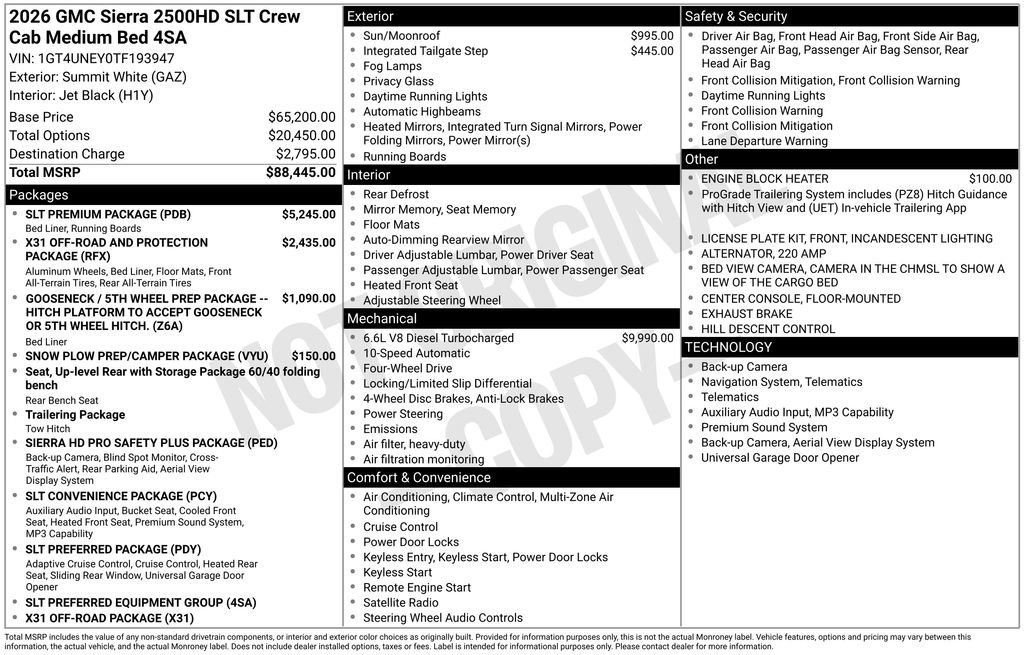 New 2026 GMC Sierra 2500 SLT w/ SLT Premium Package AWD/4WD image 37