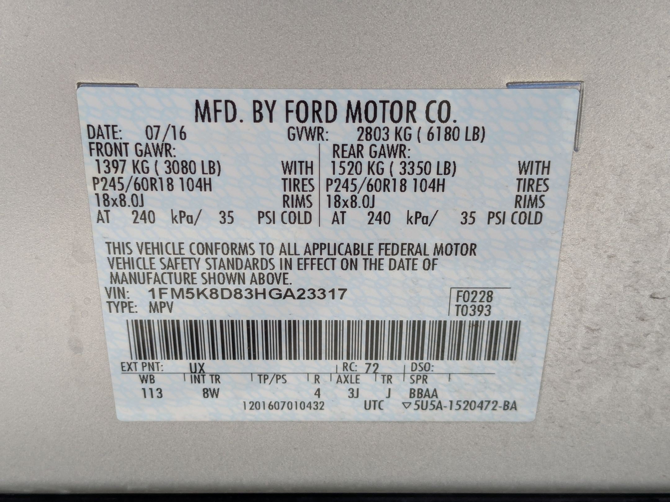 Used 2017 Ford Explorer XLT w/ Equipment Group 201A AWD/4WD image 32