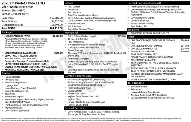 Used 2023 Chevrolet Tahoe LT w/ Luxury Package image 3