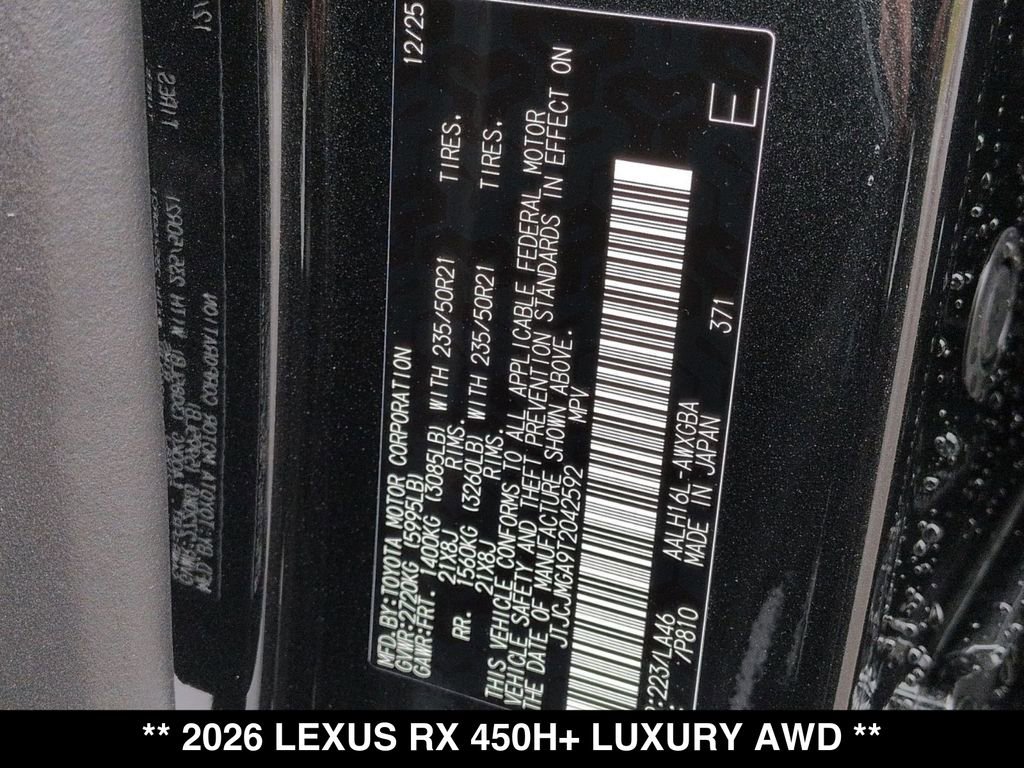 New 2026 Lexus RX 450h AWD w/ Convenience Package image 19