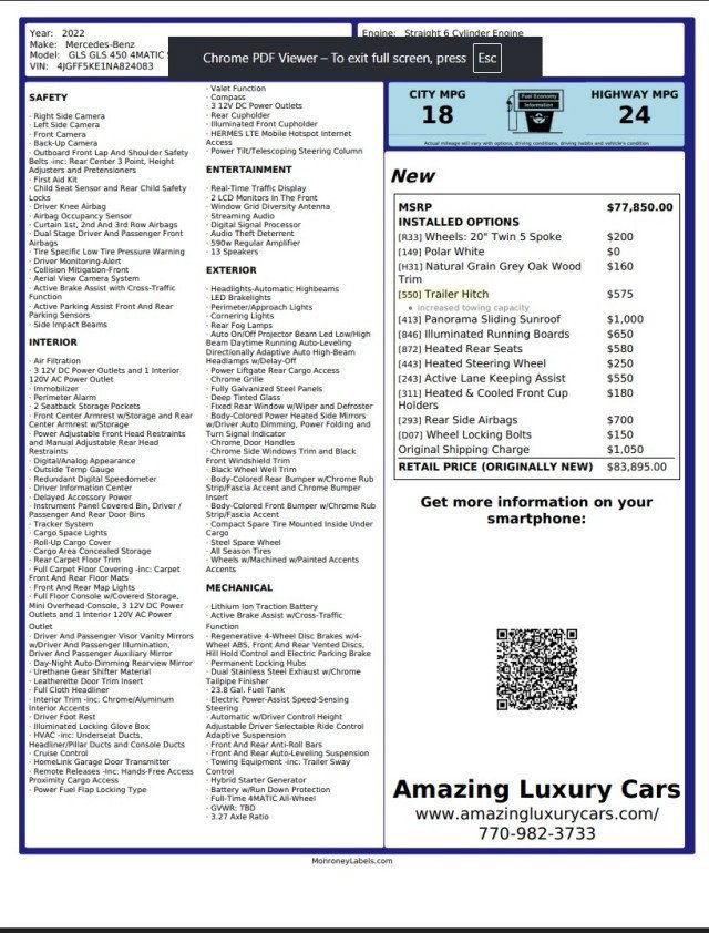 Used 2022 Mercedes-Benz GLS 450 4MATIC image 21