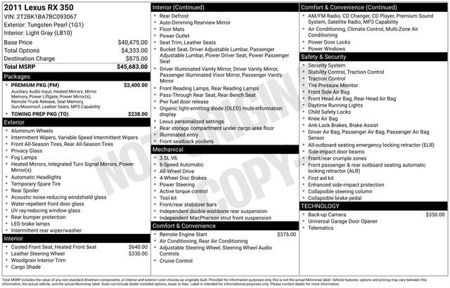 Used 2011 Lexus RX 350 AWD w/ Premium Pkg image 40