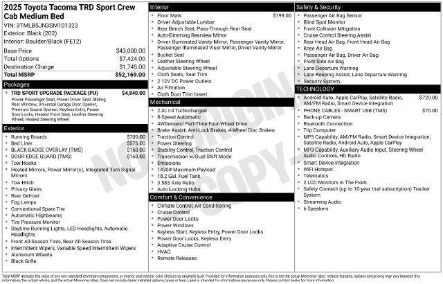 Certified 2025 Toyota Tacoma TRD Sport w/ TRD Sport Upgrade Package AWD/4WD image 42