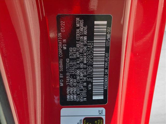 Certified 2023 Toyota GR86 Premium w/ ALL Weather Mat Package (TMS) RWD image 22