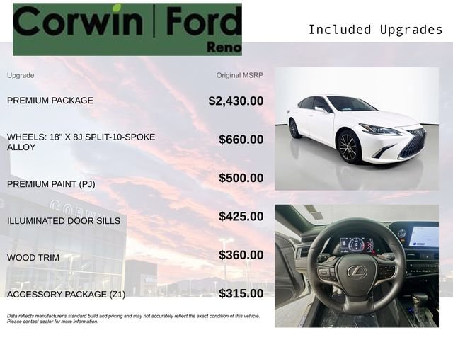 Used 2023 Lexus ES 250 w/ Premium Package AWD/4WD image 3