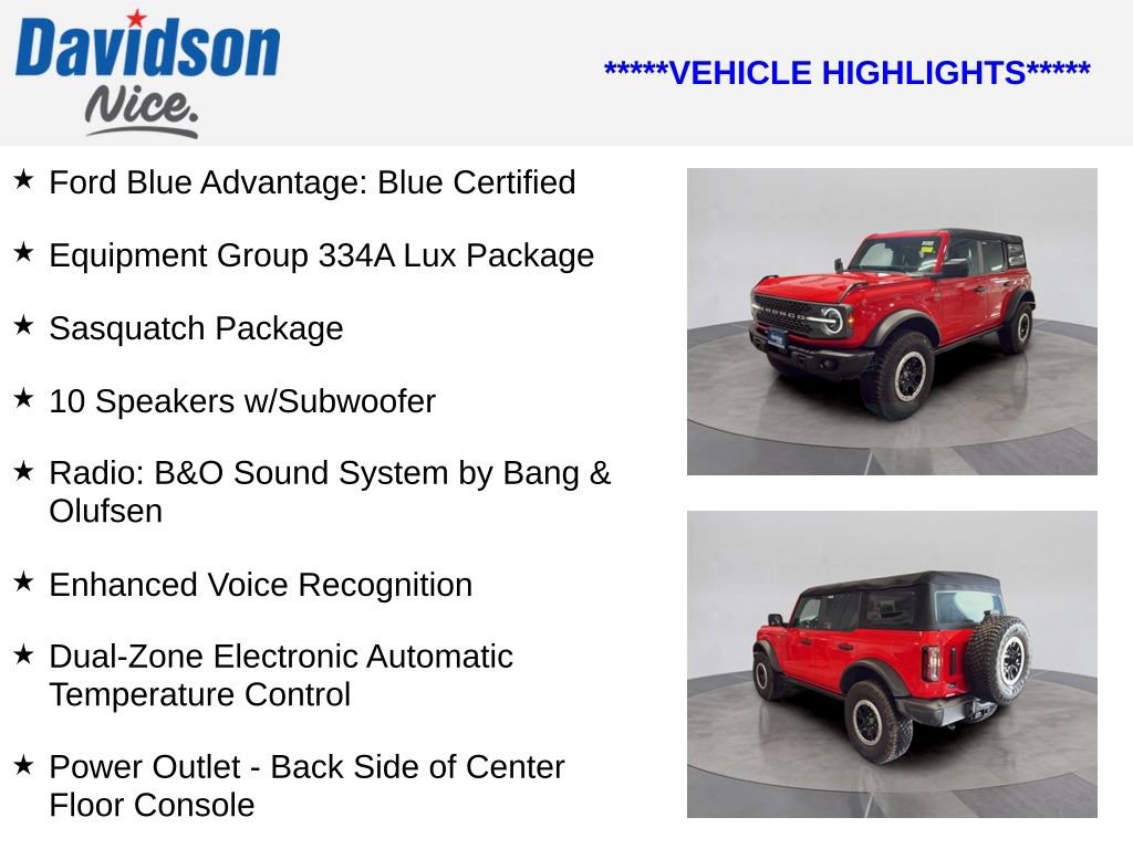 Used 2023 Ford Bronco Badlands w/ Sasquatch Package AWD/4WD image 4