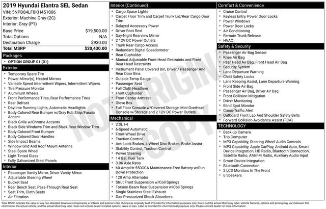 Used 2019 Hyundai Elantra SEL FWD image 7