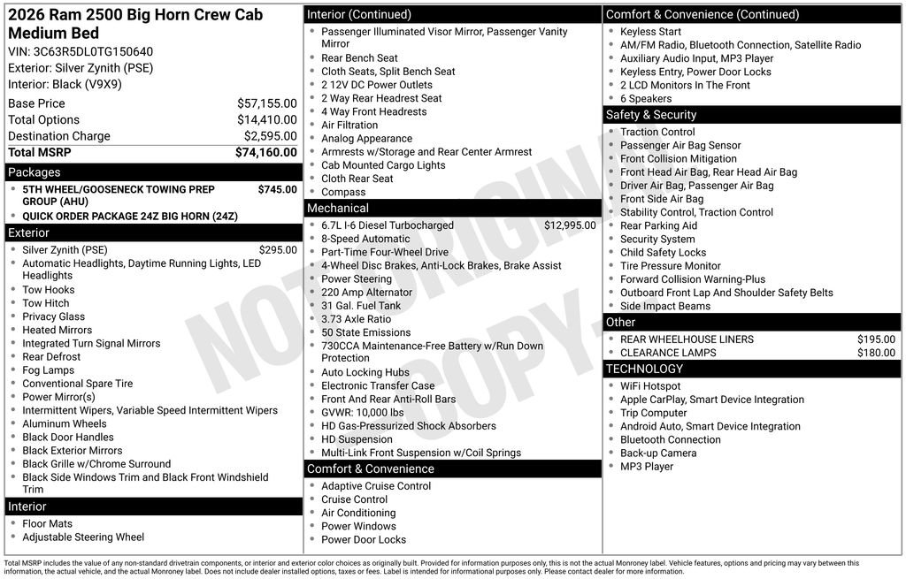 New 2026 RAM 2500 Big Horn AWD/4WD image 6