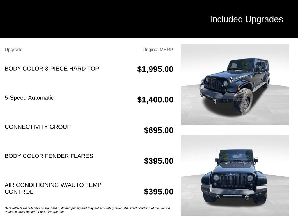 Used 2017 Jeep Wrangler Unlimited Rubicon w/ Connectivity Group AWD/4WD image 2