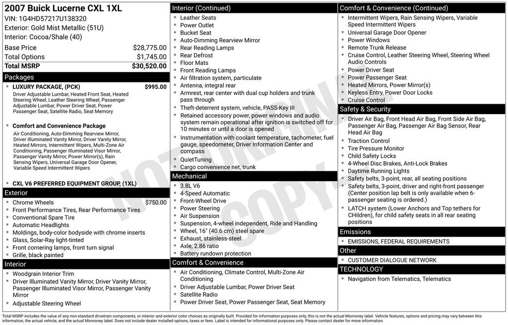 Used 2007 Buick Lucerne CXL w/ Luxury Package