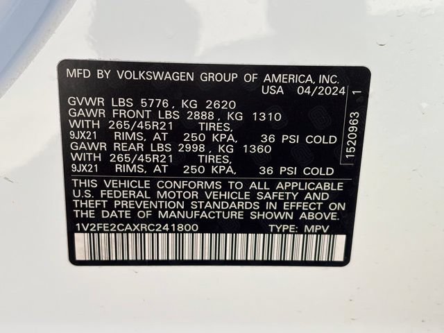 Used 2024 Volkswagen Atlas Cross Sport SEL Premium R-Line AWD/4WD image 35