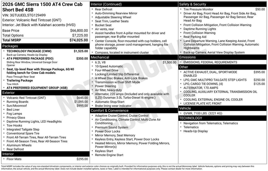 New 2026 GMC Sierra 1500 AT4 w/ Technology Package image 6