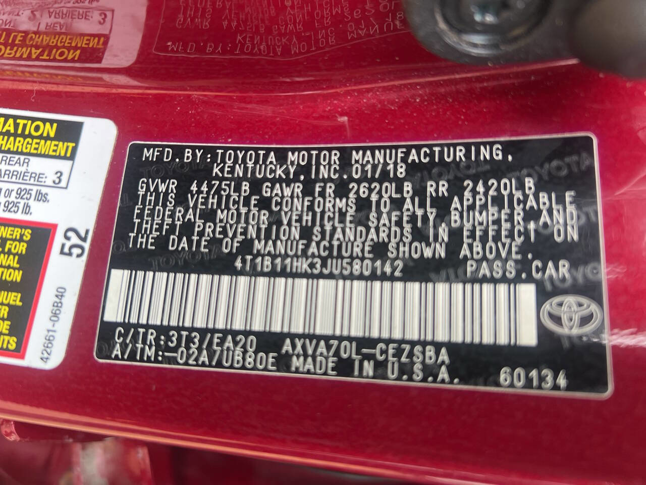 Used 2018 Toyota Camry SE w/ Moonroof Package image 18