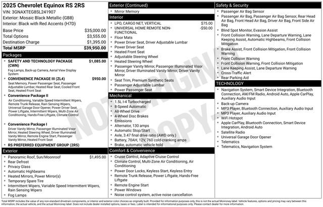 Used 2025 Chevrolet Equinox RS w/ Safety and Technology Package AWD/4WD image 24