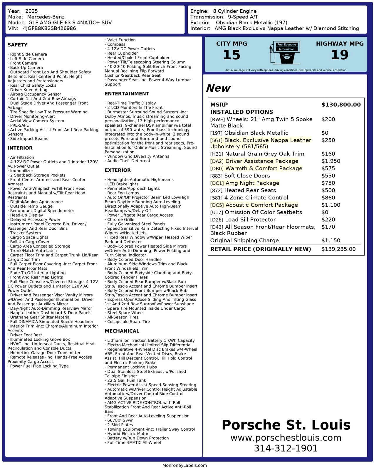 Used 2025 Mercedes-Benz GLE 63 AMG S image 67