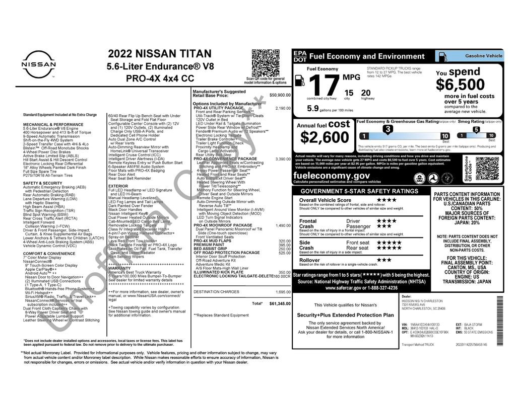 Used 2022 Nissan Titan PRO-4X w/ Pro-4x Convenience Package AWD/4WD image 52