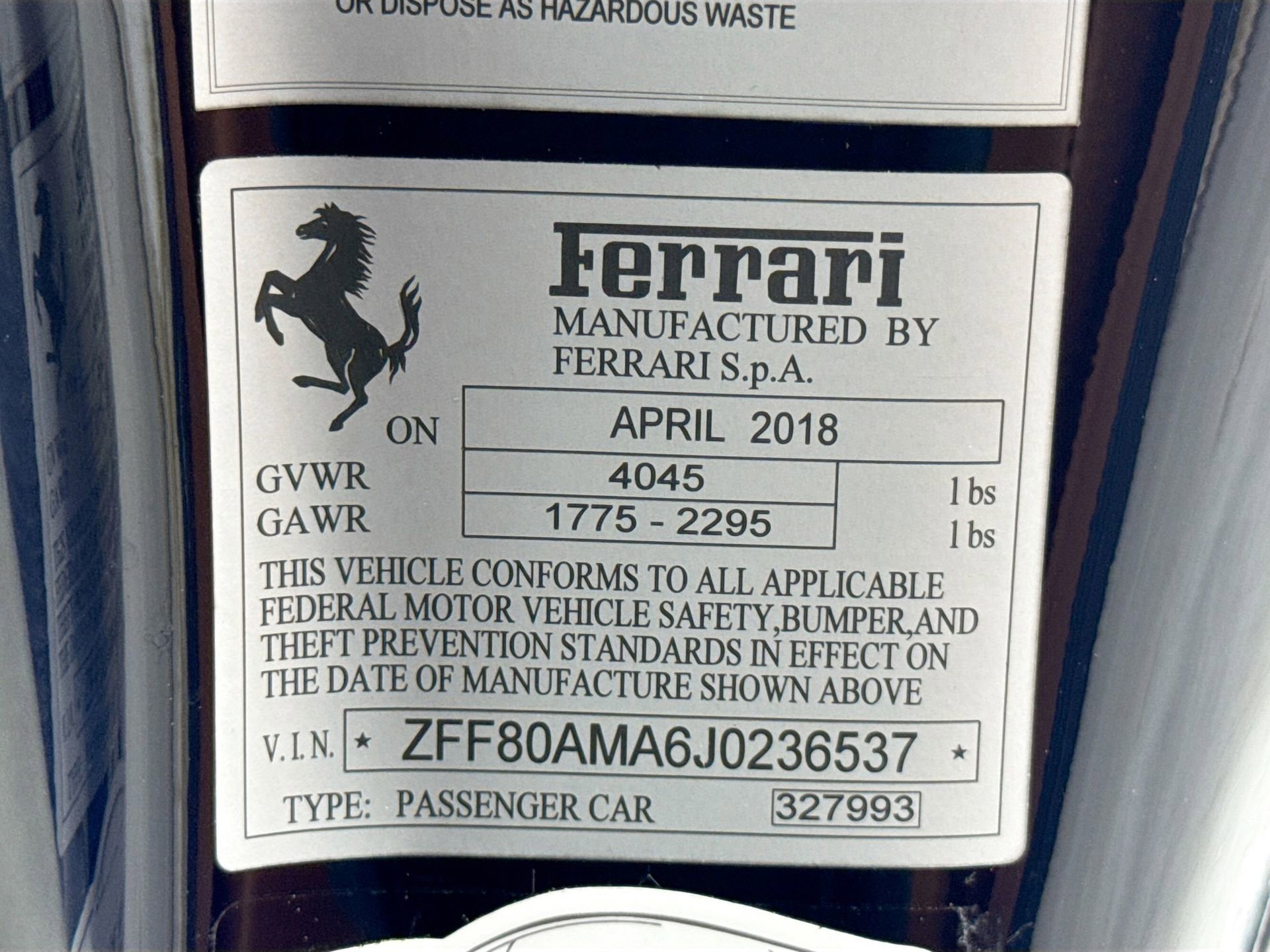 Certified 2018 Ferrari 488 Spider RWD image 27