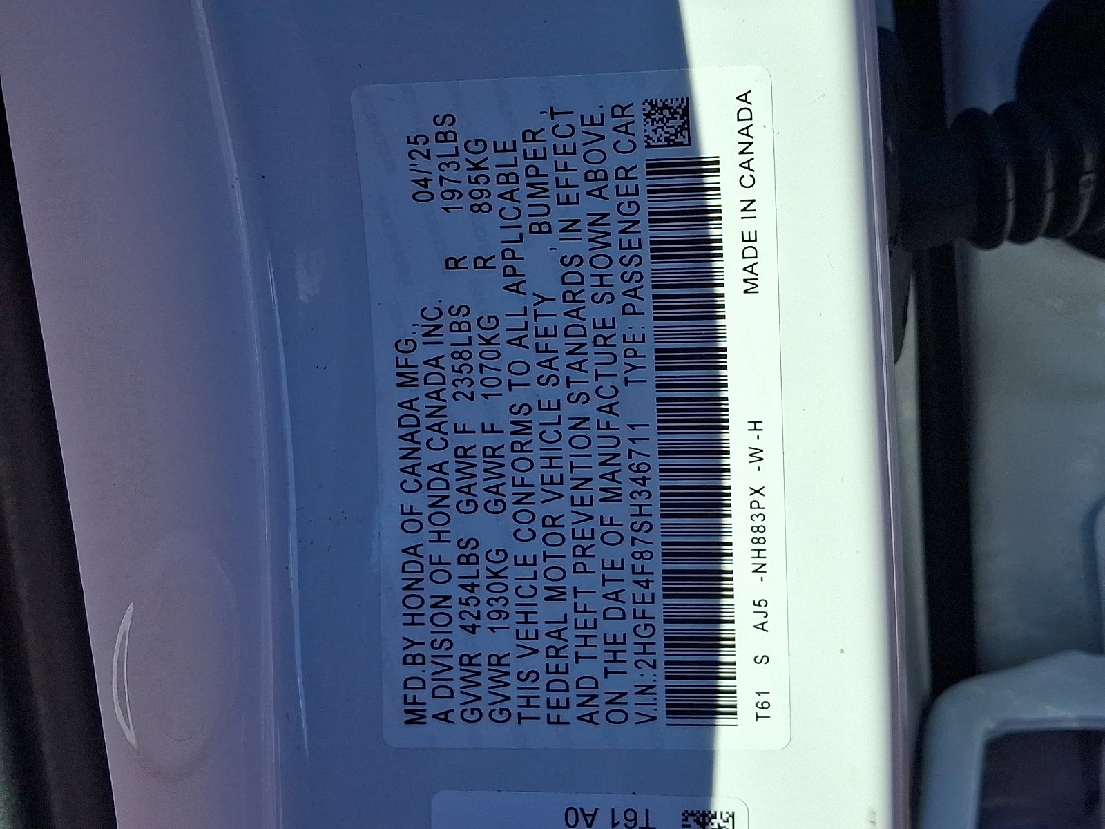 Certified 2025 Honda Civic FWD Hybrid Sedan image 20