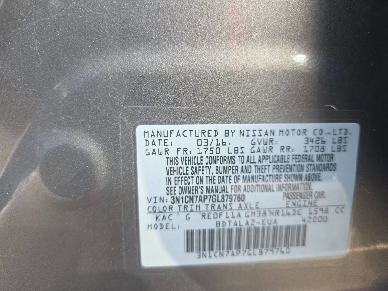 Used 2016 Nissan Versa S Plus image 25