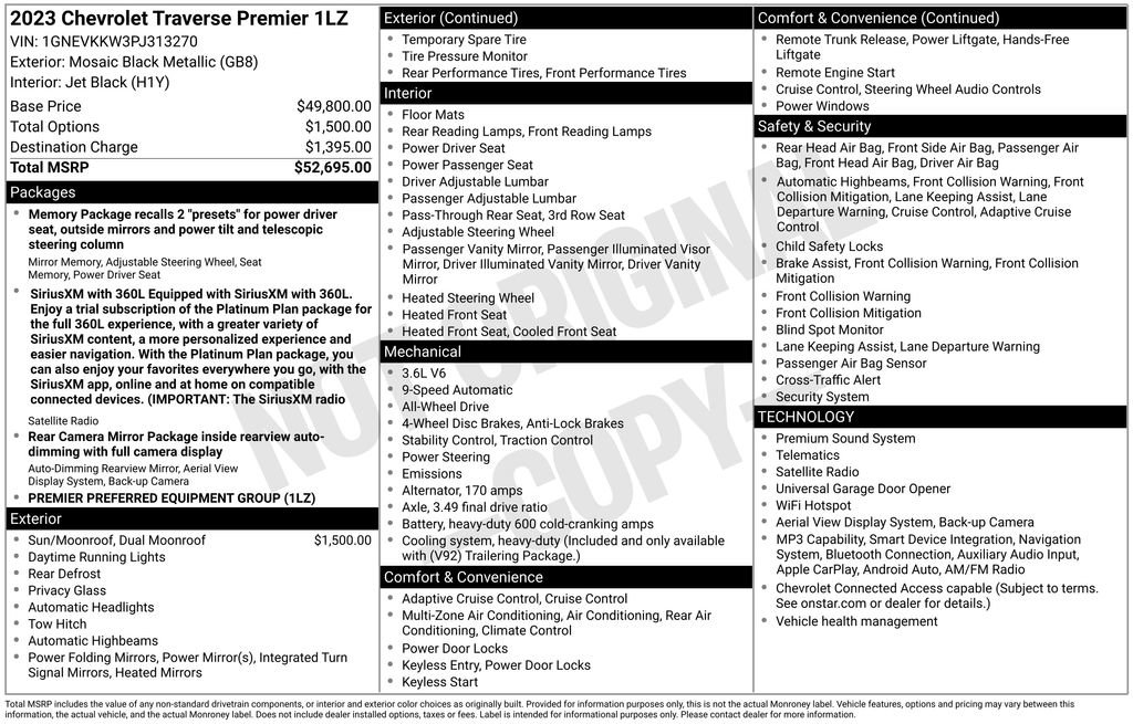 Certified 2023 Chevrolet Traverse Premier AWD/4WD image 37