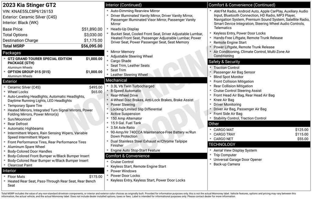 Used 2023 Kia Stinger GT2 w/ Option Group 015 image 36