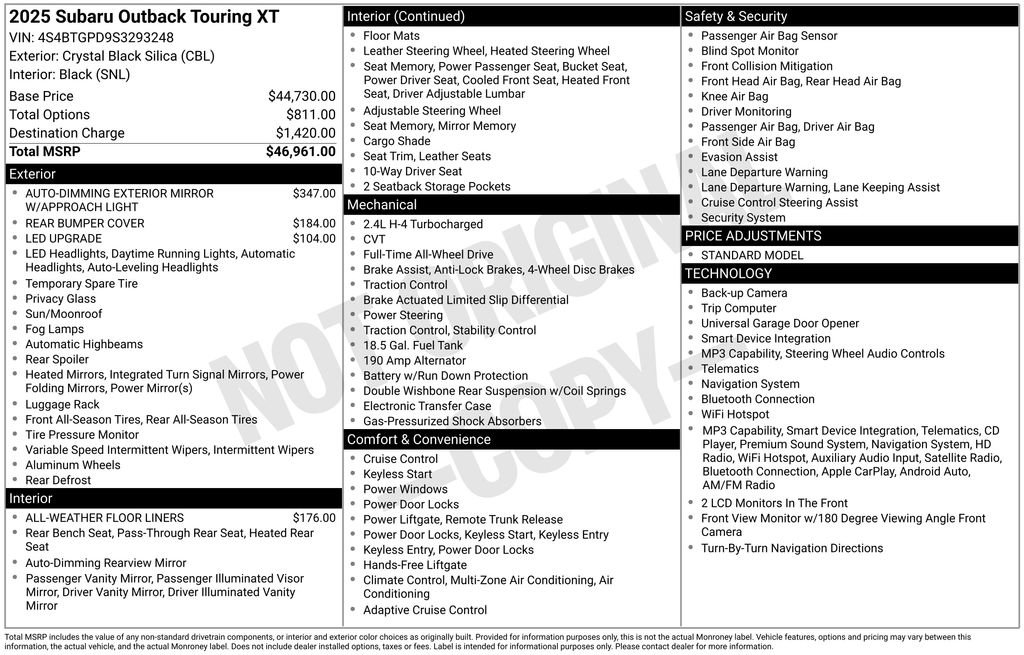 Certified 2025 Subaru Outback Touring XT image 43