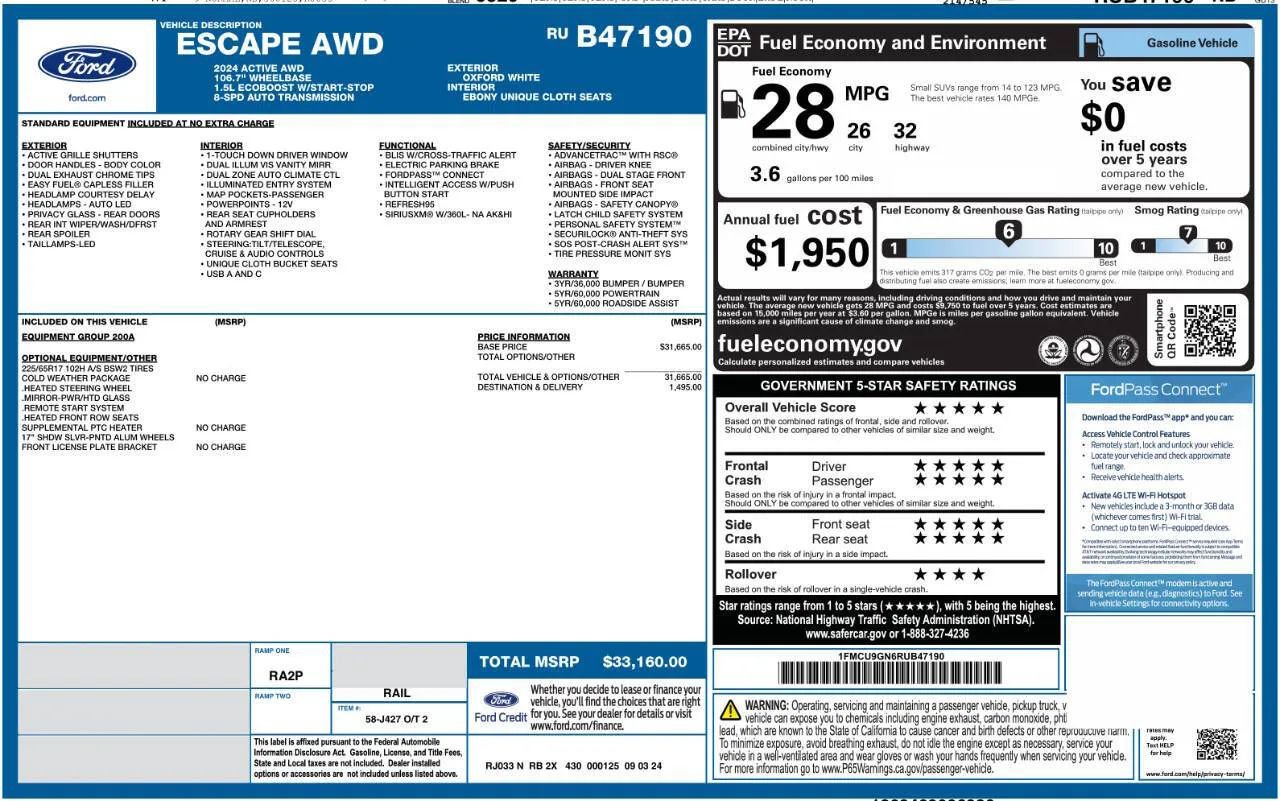 Used 2024 Ford Escape Active AWD/4WD image 7