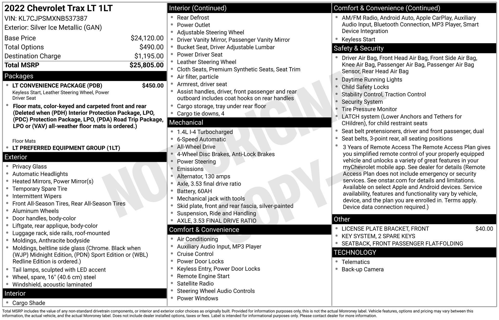 Used 2022 Chevrolet Trax LT w/ LT Convenience Package image 4