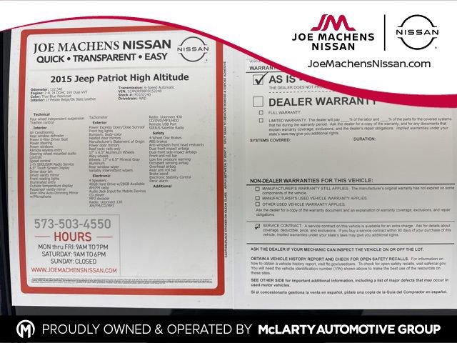 Used 2015 Jeep Patriot High Altitude image 31