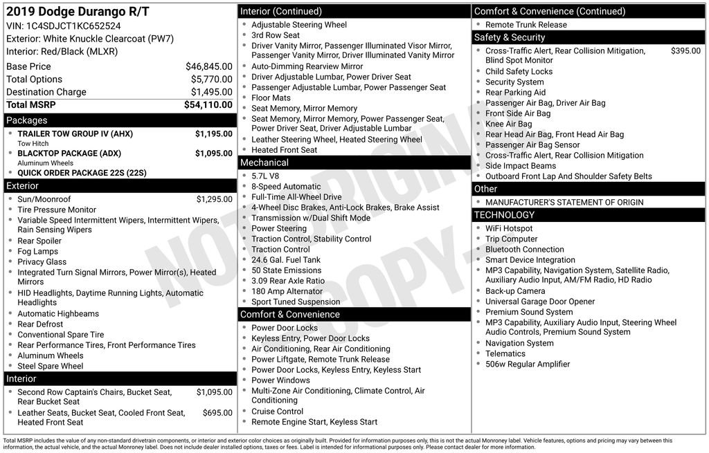 Used 2019 Dodge Durango R/T w/ Trailer Tow Group IV AWD/4WD image 3
