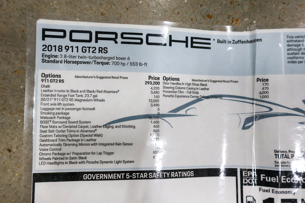 Used 2018 Porsche 911 GT2 RS w/ Weissach Package RWD image 53