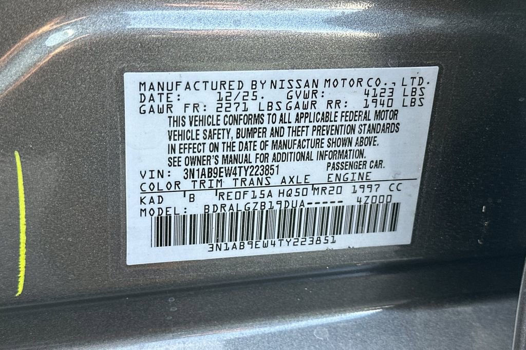 New 2026 Nissan Sentra SL w/ Floor Mat Package image 27