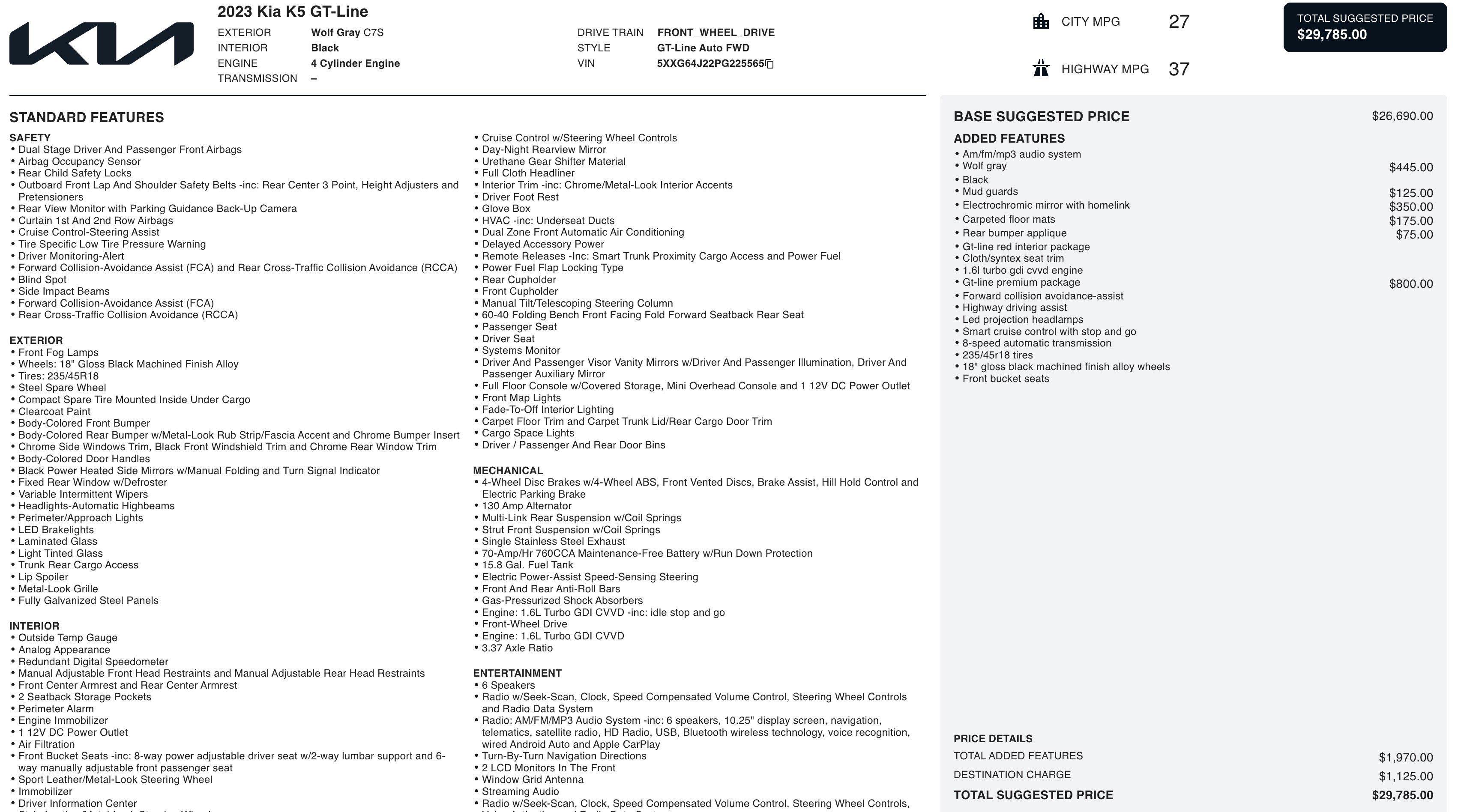 Used 2023 Kia K5 GT-Line w/ GT-Line Premium Package image 4