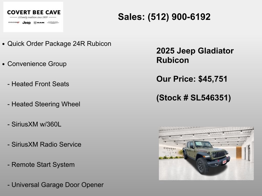 New 2025 Jeep Gladiator Rubicon w/ Convenience Group AWD/4WD image 6