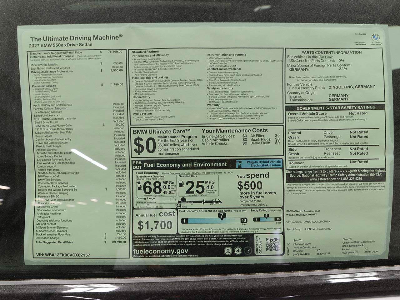 New 2027 BMW 550e xDrive AWD/4WD image 17