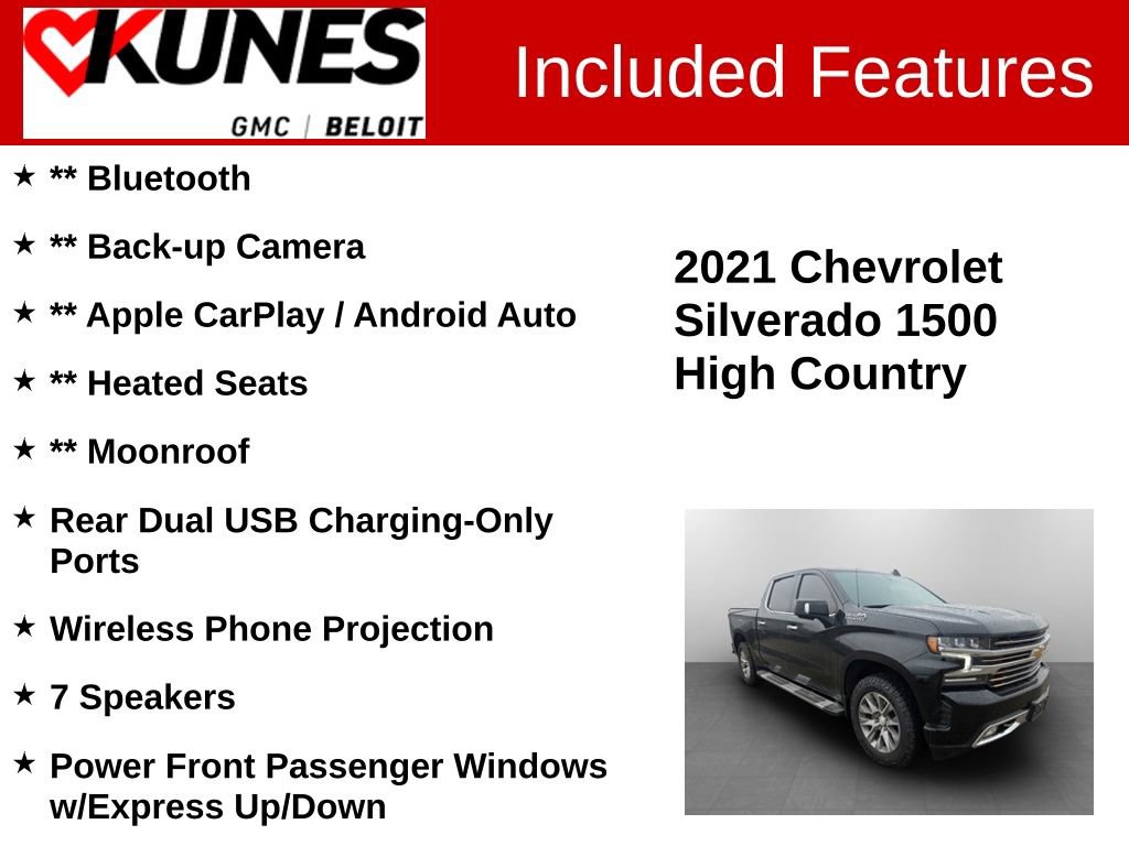 Used 2021 Chevrolet Silverado 1500 High Country w/ Z71 Off-Road Package image 2