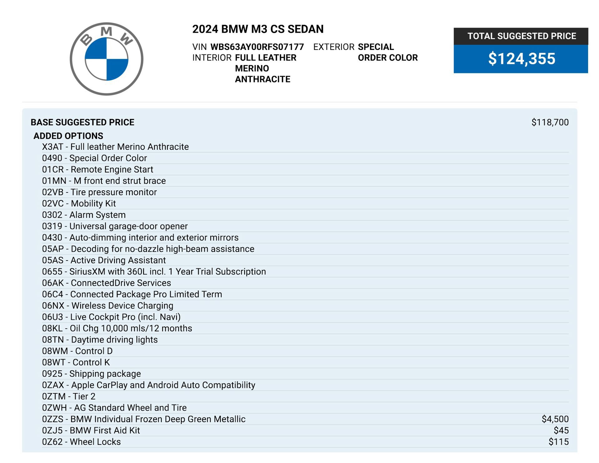 Used 2024 BMW M3 CS w/ M Driver's Package AWD/4WD image 88