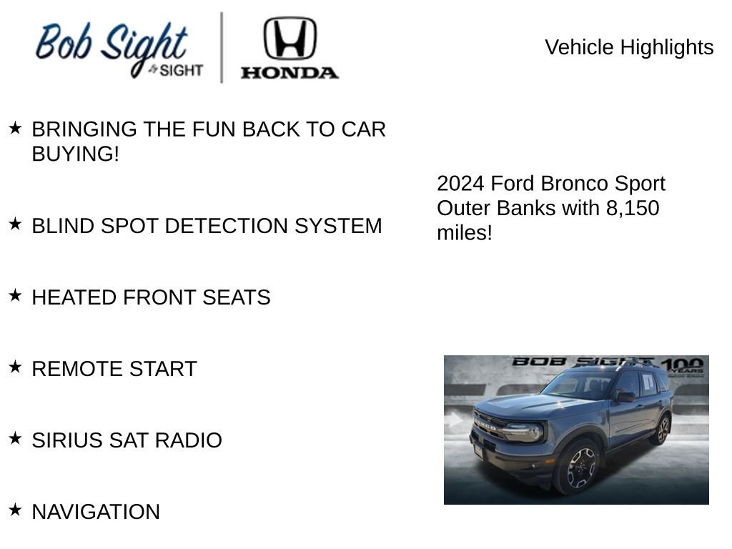 Used 2024 Ford Bronco Sport Outer Banks w/ Tech Package video 3