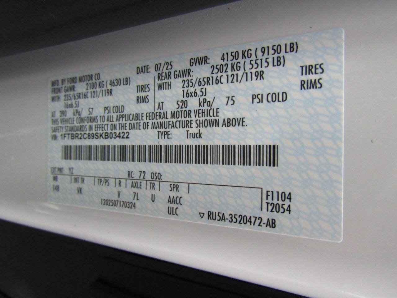 Used 2025 Ford Transit 250 250 AWD 3dr LWB Medium Roof Ca image 19