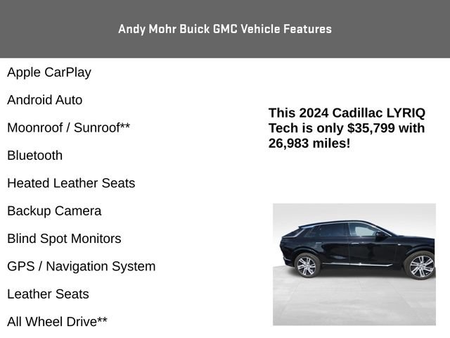 Used 2024 Cadillac Lyriq Tech w/ LPO, Floor Liner Package AWD/4WD image 4