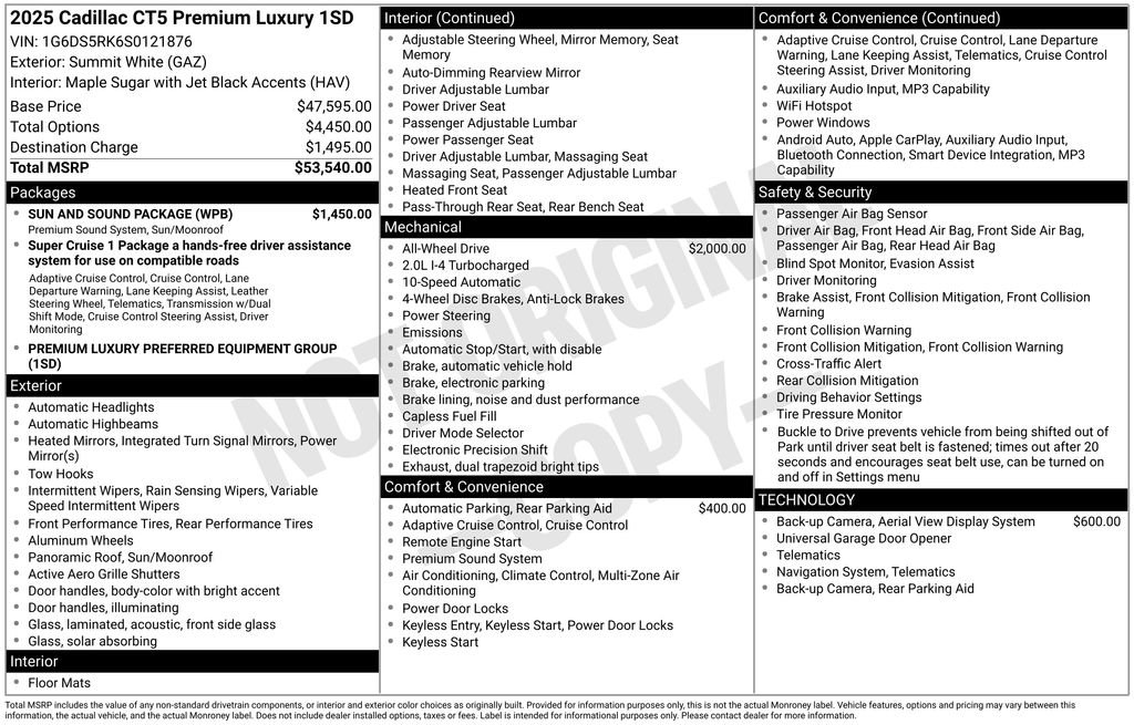 Used 2025 Cadillac CT5 Premium Luxury w/ Sun And Sound Package image 14