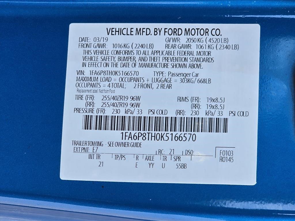 Used 2019 Ford Mustang EcoBoost w/ Equipment Group 101A image 28