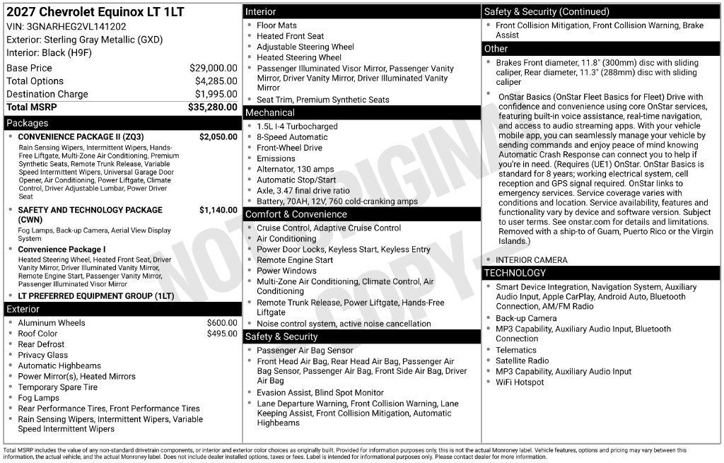 New 2027 Chevrolet Equinox LT w/ Convenience Package II FWD image 8