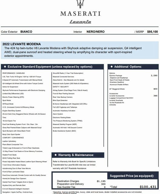 Certified 2022 Maserati Levante Modena image 2