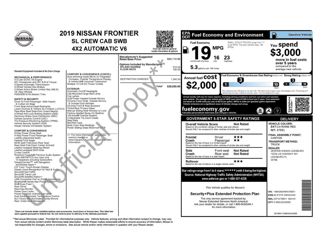 Used 2019 Nissan Frontier SL image 35